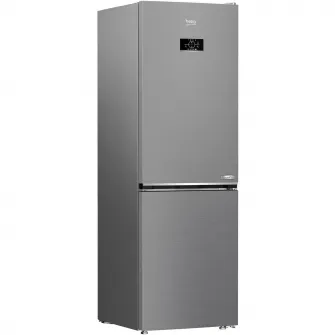 Combina frigorifica Beko B3RCNA364HXB1, 316 l, No Frost, HarvestFresh, AeroFlow, Kitchen Fit, Everfresh+, Clasa E, 187 cm, Metal Look