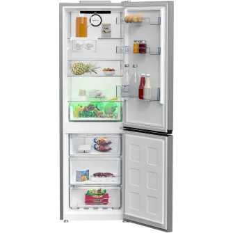 Combina frigorifica Beko B5RCNA365HXB, 316 l, No Frost, AeroFlow, HarvestFresh, Clasa D, H 186.5 cm, Argintiu