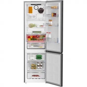 Combina frigorifica Beko B5RCNA405ZXBR, 355 l, No Frost, HarvestFresh, BioCycle, Everfresh+, AeroFlow, Clasa D, H 203.5 cm, Dark Inox