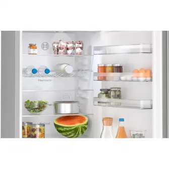 Combina frigorifica Bosch KGN39VIBT, 363 l, NoFrost, PerfecFit, Raft sticle, Clasa B, H 203 cm, Inox AntiAmprenta