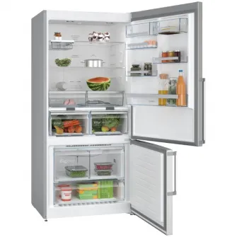 Combina frigorifica Bosch KGN86AIDR, 631 l, NoFrost, PerfectFit, Iluminare LED, Clasa D, H 186 cm, Inox AntiAmprenta