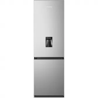 Combina frigorifica Heinner HC-HS268SWDE++, 268 l, Clasa E, Control electronic, Dozator apa, Iluminare LED, H 180 cm, Argintiu