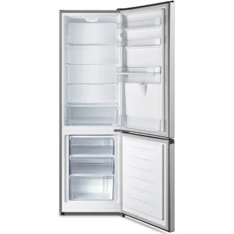 Combina frigorifica Heinner HC-HS268SWDE++, 268 l, Clasa E, Control electronic, Dozator apa, Iluminare LED, H 180 cm, Argintiu