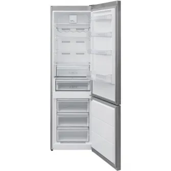 Combina frigorifica Heinner HCNF-V366SE++, 366 l, No Frost, Clasa E, Display, Control electronic, Iluminare LED, Alarma usa deschisa, H 201 cm, Argintiu