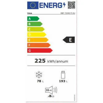 Combina frigorifica incorporabila Teka RBF 73340 FI EU, 271 l, Clasa E, Control electronic, Iluminare LED, Compresor inverter, H 177.5 cm