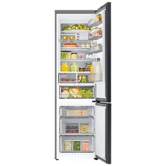 Combina frigorifica Samsung RB38C7B6B22/EF, Bespoke, 390 l, Clasa B, Total No Frost, Twin  Metal Cooling, Compresor Digital Inverter, WiFi, AI Energy, H 203 cm, Sticla neagra