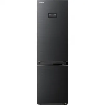 Combina frigorifica Toshiba GR-RB449WE-PMJ, 338 l, No Frost, Iluminare LED, Raft sticle, Touch control, Clasa E, H 185 cm, Antracit