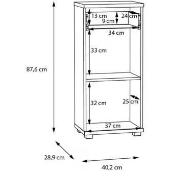 Comoda pentru baie Forte Champ, 1 usa+1 sertar, 40.2x28.9x87.6 cm, beton optic gri inchis/alb super lucios