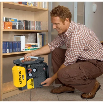 Compresor aer fara ulei Stanley, 1100 W, 1.5 Cp, 5 l capacitate rezervor, 10 bar presiune lucru, 180 l/min debit aer