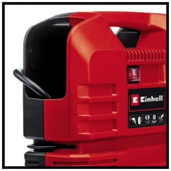 Compresor aer portabil fara ulei Einhel TC-AC 190 OF Set, 220 V, 1100 W, 8 bar presiune maxima, tip valiza, 190 l/min, capacitate de aspirare
