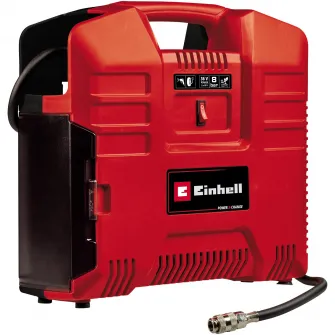 Compresor aer portabil pe acumulator Einhell Power X-Change TE-AC 36/8 Li OF Set-Solo, 2x18 V, 8 bar presiune maxima, 130 l/min capacitate absorbtie, fara acumulator/incarcator