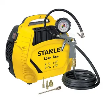 Compresor cu piston fara ulei Air Kit Stanley STN595, 1.5 CP, 180l/m debit aer, 8 bar presiune lucru