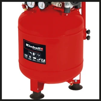 Compresor fara ulei Einhell TE-AC 24 Silent, 750 W, 8 bar presiune lucru, 24 l capacitate rezervor, 65 l/min debit aer refulat, 135 l/min debit aer aspirat