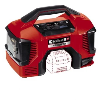 Compresor hibrid PXC Pressito Einhell TE-AC 18/11 LiAC - Solo, 11 bar, 21 L/min, furtun 71 cm, fara acumulator