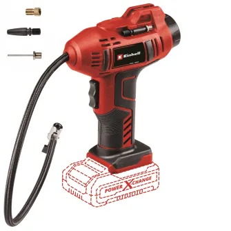 Compresor portabil pe acumulator Einhell PXC CE-CC 18 Li-Solo, presiune max. 11 bar, manometru digital,furtun 0.6 m,oprire automata,fara acumulator si incarcator in setul de livrare