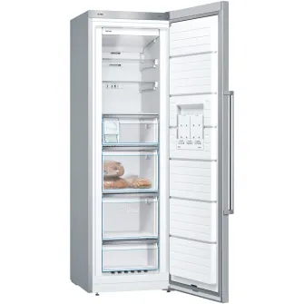 Congelator Bosch GSN36VIEP, 242 L, NoFrost, MultiAirflow, 4 sertare, Display TouchControl, Clasa E, H 186 cm, Inox