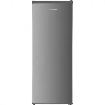 Congelator Heinner HFF-HM168XE++, 168 l, Control electronic, Afisaj cu indicatoare LED, 5 compartimente, Usa reversibila, Clasa E, H 142.6 cm, Argintiu