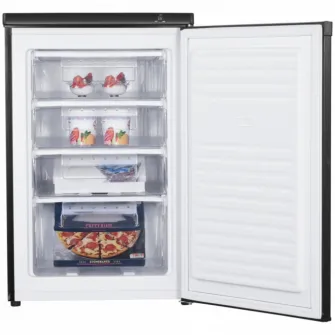 Congelator Heinner HFF-HM91BKE++, 91 l, 4 sertare, Clasa E, Control mecanic, H 85 cm, Negru