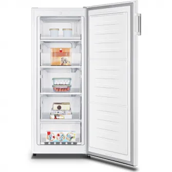 Congelator Heinner HFF-HS165E++, 165 l, Control mecanic cu termostat ajustabil, 5 compartimente - 4 sertare + 1 compartiment cu usa, H 143.4 cm, Clasa E, Alb