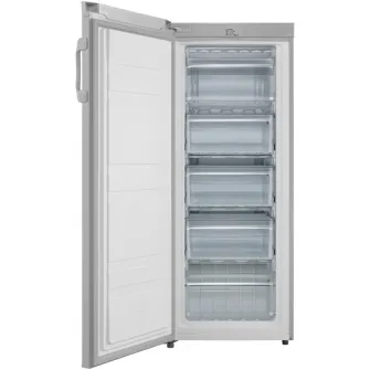 Congelator vertical Daewoo, de tip Static, capacitate neta 160L, 5 sertare, control mecanic al temperaturii, clasa energetica E, culoare Inox