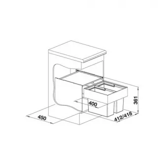 Container deseuri BLANCO SELECT 45/2