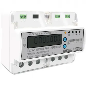 Contor trifazat inteligent TOMZN DTS238-7TY pentru monitorizare energie electrica, Wi-Fi, 110V 220V 50/60Hz, compatibil cu Tuya / Smartlife