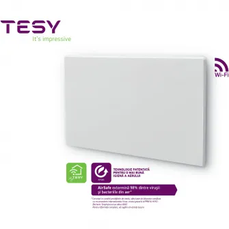 Convector de perete TESY CN 06 060 EA CLOUD AS W, 600 W,control prin internet, tesyCloud, AirSafe, seria FinEco Cloud