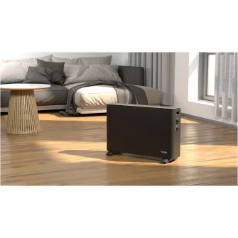 Convector de podea Tesy CN 207 ZF B, 4 optiuni de setare a caldurii: 1000/2000 W + ventilator, termostat, functie turbo, negru