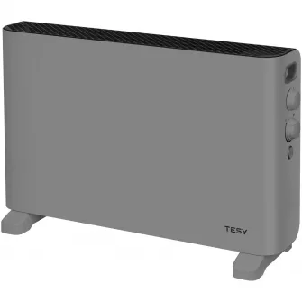 Convector de podea Tesy CN 207 ZF G, 4 optiuni de setare a caldurii: 1000/2000 W + ventilator, termostat, functie turbo, gri