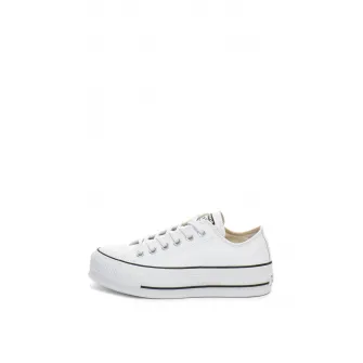 Converse, Tenisi de piele flatform Chuck Taylor All Star Lift, Alb, 8.5