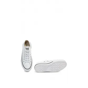 Converse, Tenisi de piele flatform Chuck Taylor All Star Lift, Alb, 6