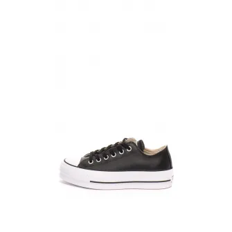 Converse, Tenisi flatform de piele Chuck Taylor All Star, Negru, 8.5
