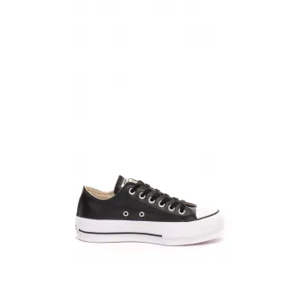 Converse, Tenisi flatform de piele Chuck Taylor All Star, Negru, 6.5