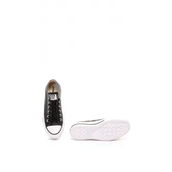 Converse, Tenisi flatform de piele Chuck Taylor All Star, Negru, 8.5
