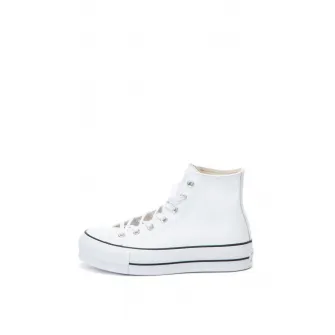 Converse, Tenisi flatform inalti, unisex de piele Chuck Taylor All Star, Alb, 7