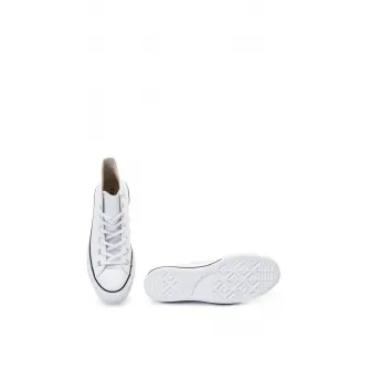 Converse, Tenisi flatform inalti, unisex de piele Chuck Taylor All Star, Alb, 9
