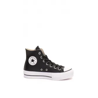 Converse, Tenisi high-top de piele Chuck Taylor All Star, Negru, 6.5