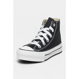 Converse, Tenisi high-top flatform Chuck Taylor All Star, Negru, Alb, 32 EU