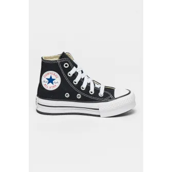 Converse, Tenisi high-top flatform Chuck Taylor All Star, Negru, Alb, 32 EU