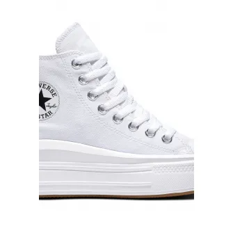 Converse, Tenisi mid-high flatform Chuck Taylor All Star, Alb, 6