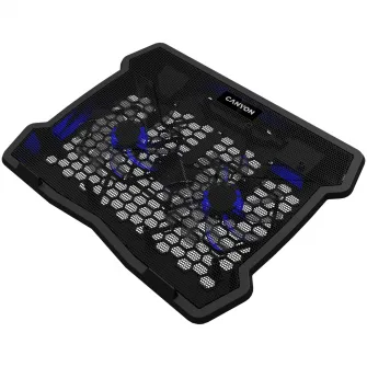 Cooler laptop Canyon NS03, 15.6, 2 ventilatoare, LED, Negru