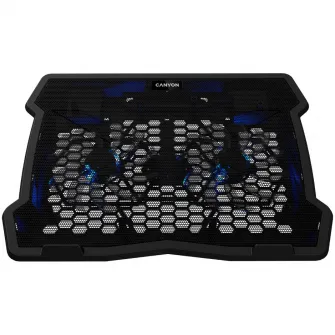 Cooler laptop Canyon NS03, 15.6, 2 ventilatoare, LED, Negru