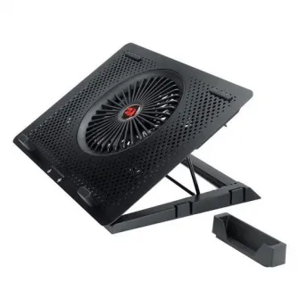 Cooler laptop Redragon Ivy, 17, 5 ventilatoare, iluminare RGB, 5 pozitii inclinare, suport telefon, Negru