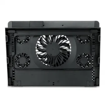 Cooler laptop Redragon Ivy, 17, 5 ventilatoare, iluminare RGB, 5 pozitii inclinare, suport telefon, Negru