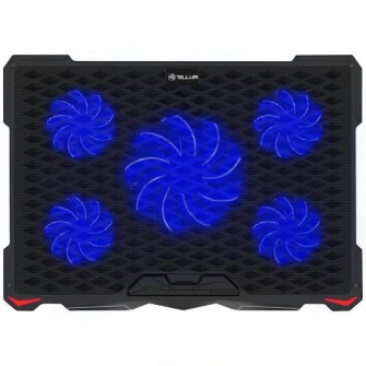 Cooler laptop Tellur Basic, 17", 5 ventilatoare, LED, 2xUSB, Negru