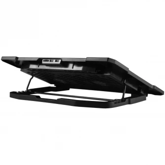 Cooler laptop Tellur Basic, 17", 5 ventilatoare, LED, 2xUSB, Negru