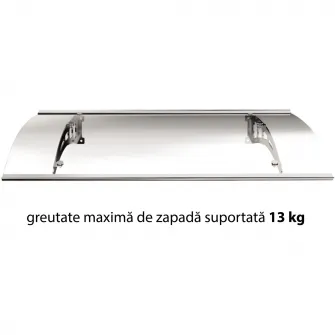 Copertina policarbonat Kring Fares, transparent, brate de sustinere aluminiu, 140x100cm