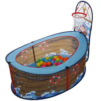 Cort de joaca Mappy pentru copii cu cos de baschet, Corabia Piratilor