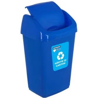 Cos de gunoi cu capac batant Heinner Care reciclare ECO, albastru, 35L
