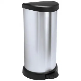 Cos de gunoi cu pedala aspect metalic Curver, 40L